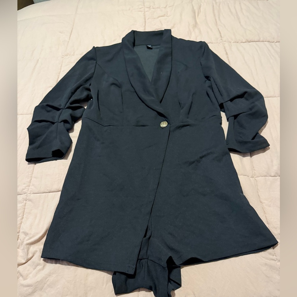 Black Long Sleeve Blazer Dress